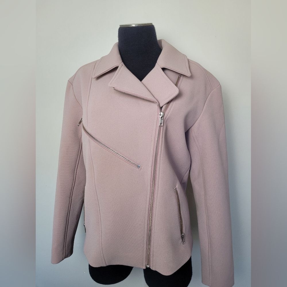 NEW Trouvé Motorcyle Jacket Dusty Mauve Pink Biker Chic Sleek City Metro Small